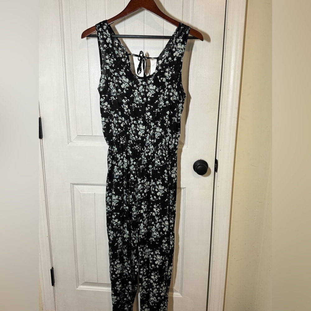 Exist Black and Blue Floral jumpsuit